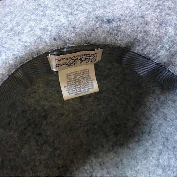 Lucky Brand Women's Felted Wool Roped Band Gray Floppy Boho Fall Winter Sun Hat - Picture 5 of 9